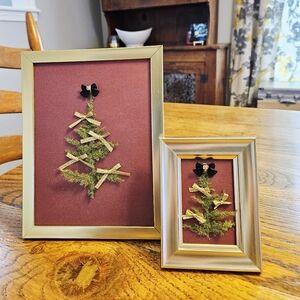 Festive Gold Framed Holiday Tree Decor Set